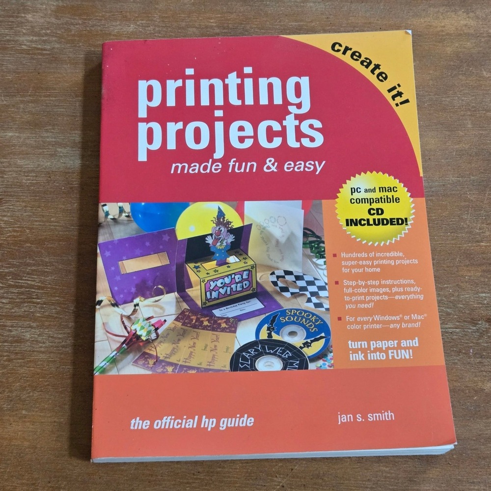 HP‎ Printing Projects Made Fun & Easy Jan S Smith CD DIY Book